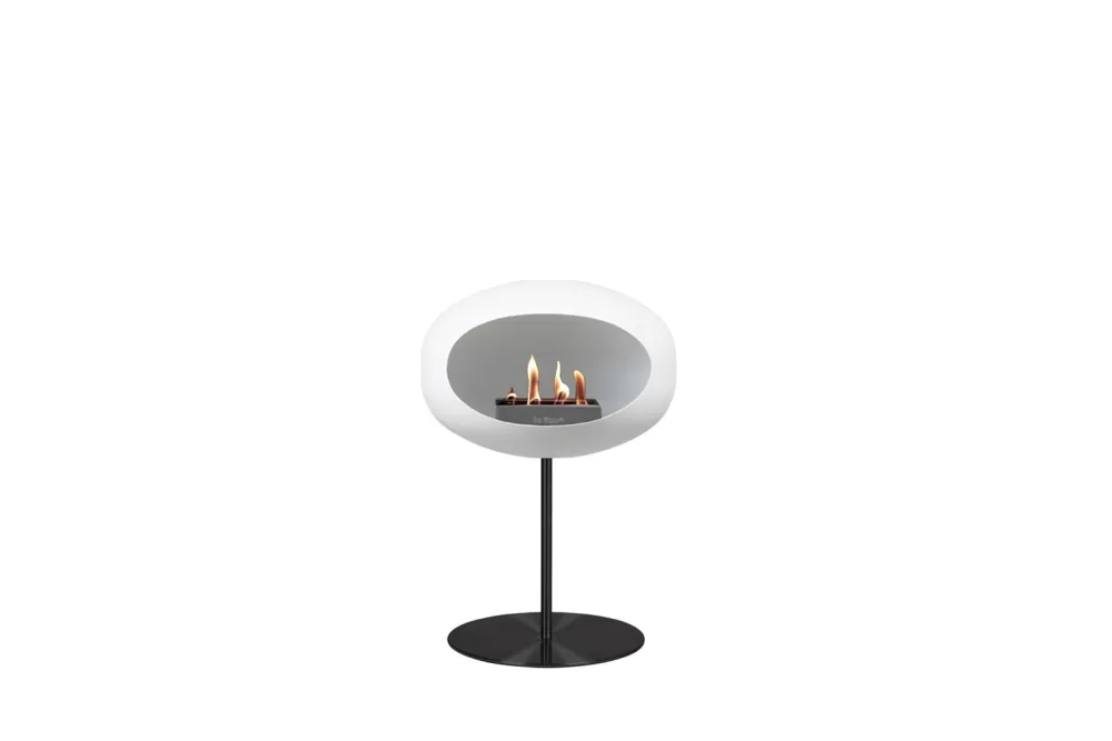 Le Feu Ground Steel Low White Bioethanol Kamin – Moderner, eleganter, rauchfreier Kamin für Innen & Außen, minimalistisch, einfach zu montieren