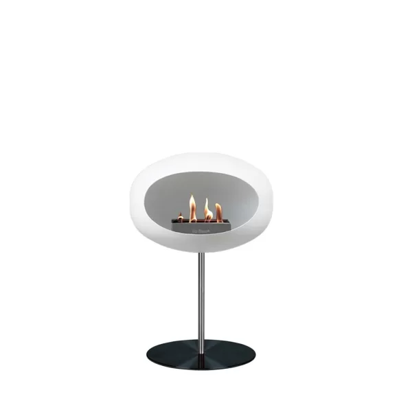 Le Feu Ground Steel Low White Bioethanol Kamin | Eleganter Design-Kamin aus schwarzem Edelstahl, rauchfrei, für Innen & Außen, einfache Montage