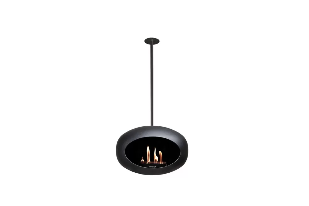 Le Feu Sky Black Bioethanol Kamin 100 cm | Deckenaufhängung, elegantes Design, rauchfrei, SafeBurn-Technologie, 1,5L Brenner