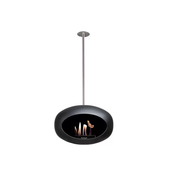 Le Feu Sky Black Bioethanol Kamin 50 cm - Eleganter Deckenkamin aus Edelstahl, rauchfrei, sichere SafeBurn-Technologie, stilvolles Design.