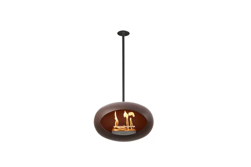 Le Feu Sky Mocca Bioethanol Kamin 100 cm | Elegante Deckenmontage, rauchfrei, 1,5L, 4-6h Brenndauer, stylish für jeden Raum