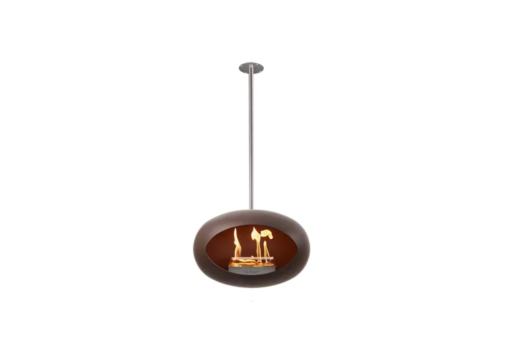 Le Feu Sky Mocca Bioethanol Kamin 100 cm – Eleganter Deckenkamin aus Edelstahl, stilvolles Design, sichere SafeBurn-Technologie, rauchfrei.