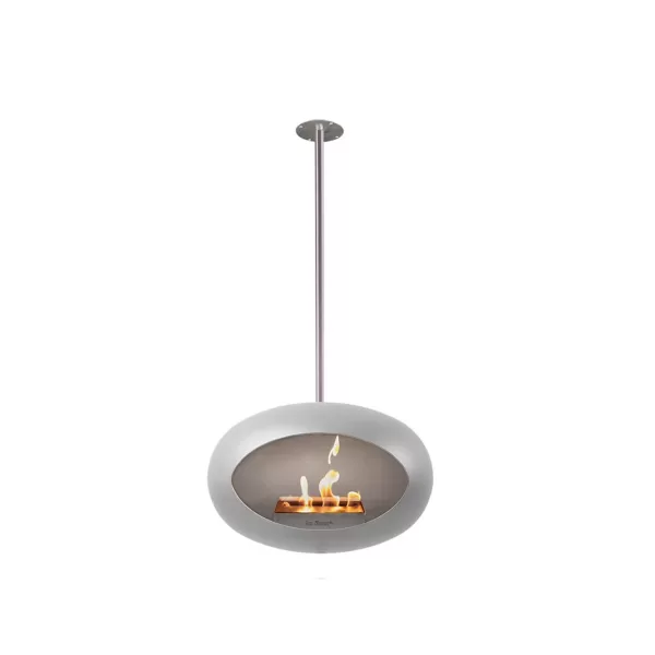 Le Feu Sky Nickel Bioethanol Kamin 140 cm - Deckenkamin aus Edelstahl, elegantes Design, rauchfrei, sichere Nutzung, 1,5L Brenner.