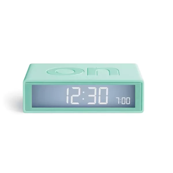 LEXON Flip+ Travel LCD-Wecker Mint | Reversibel, Touch-Sensor, Snooze-Funktion, kompakt, ideal für Reisen, minimalistisches Design