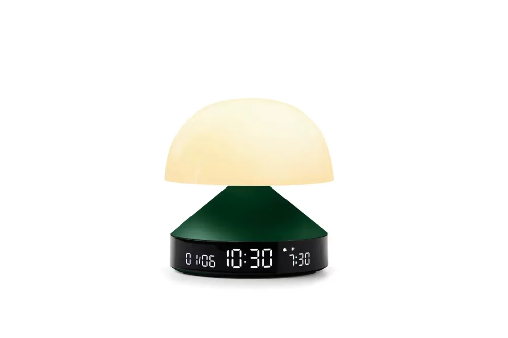 LEXON Mina Sunrise Wecker mit Sonnenaufgangssimulation, 9 LED-Farben, 5 Melodien, VA-LCD-Display, Touch-Steuerung, Grün