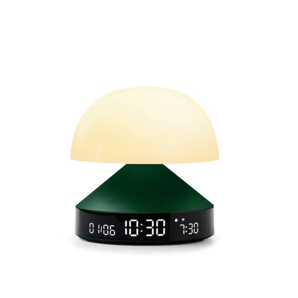 LEXON Mina Sunrise Wecker mit Sonnenaufgangssimulation, 9 LED-Farben, 5 Melodien, VA-LCD-Display, Touch-Steuerung, Grün