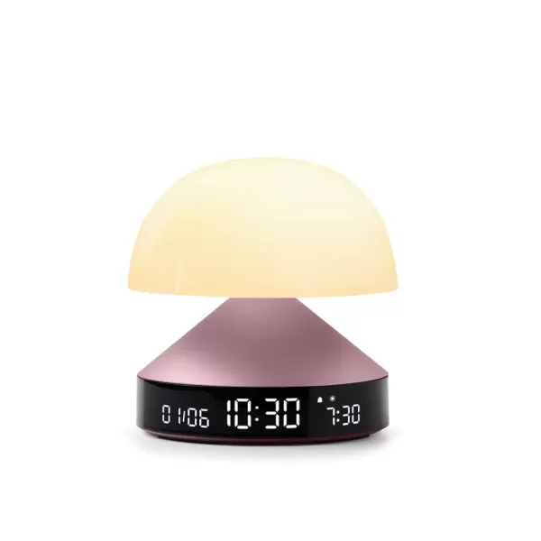 LEXON Mina Sunrise Wecker mit Sonnenaufgangssimulation, rosa, 5 Melodien, 9 LED-Farben, Touch-Steuerung, VA-LCD-Display, 3-in-1 Lampe