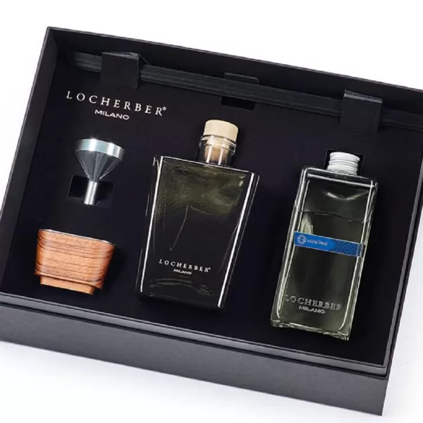 Locherber Milano Venetiae Geschenkset 500 ml | Skyline Collection | Duftkomposition Meeresluft, Zitrone & mediterrane Kräuter | Einzigartiges Design mit venezianischem Holz