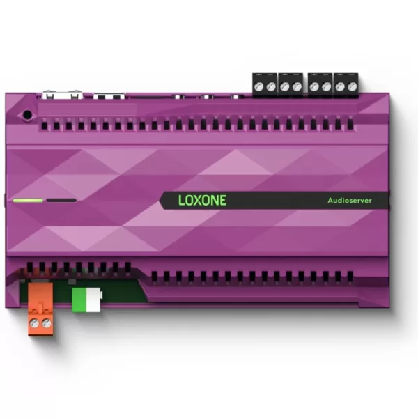 Loxone Audioserver - All-in-One Audio-Lösung für beeindruckenden Klang, 4 integrierte Ausgänge, flexible Raum-Beschallung, einfache Konfiguration