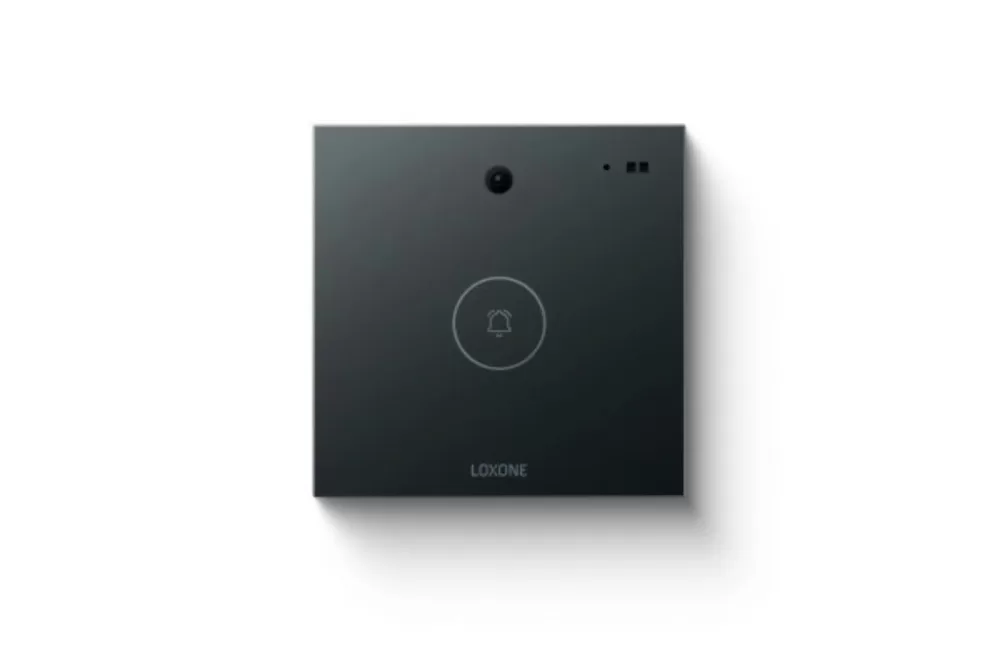 Loxone Intercom Anthrazit - HD-Kamera, 120° Weitwinkel, PoE, spritzwassergeschützt, Echtglas, kompakt, ideal für Außenbereiche, NFC kompatibel