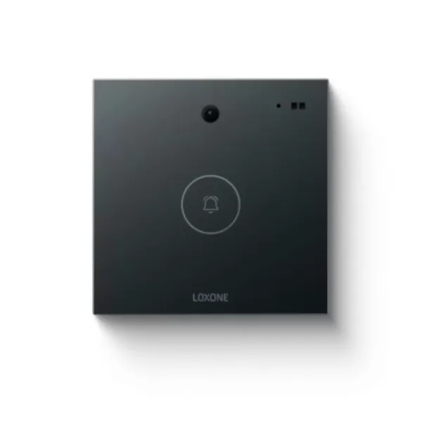 Loxone Intercom Anthrazit - HD-Kamera, 120° Weitwinkel, PoE, spritzwassergeschützt, Echtglas, kompakt, ideal für Außenbereiche, NFC kompatibel