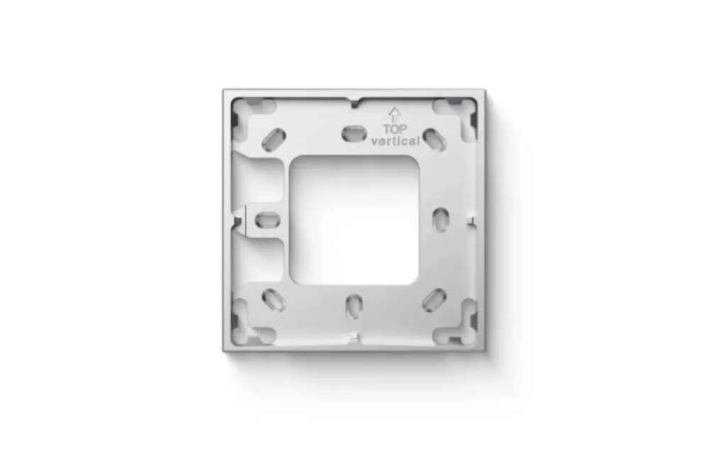 Loxone Montagerahmen 1-fach Silber aus eloxiertem Aluminium, wetterfest, 90x90x11 mm, ideal für Intercom & NFC Code Touch Gen. 2