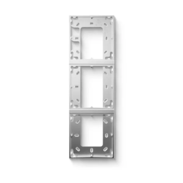 Loxone Montagerahmen 3-fach Silber – Eloxiertes Aluminium, witterungsbeständig, ultra flach (286x90x15,5mm), ideal für Intercom & Touch Pure Geräte