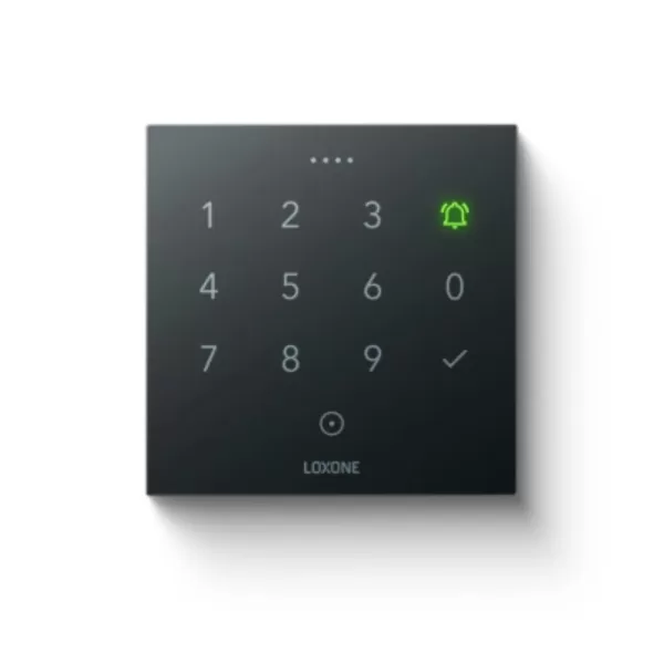 Loxone NFC Code Touch Air Anthrazit Gen. 1 – Zutrittskontrolle mit Echtglas, Codes & NFC, wetterfest, für Innen & geschützten Außenbereich