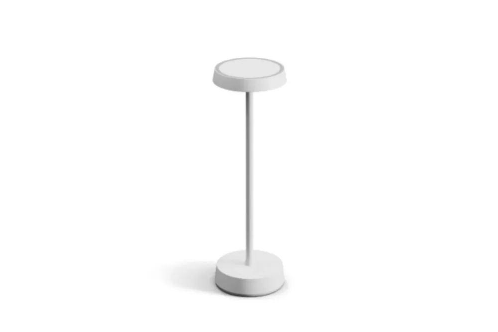 Loxone Table Lamp Air Weiß - Dimmbare Lampe mit warmweißem Licht, RGB-Ring, 3 kapazitive Tasten, USB-C, wiederaufladbarer Akku 10.000mAh