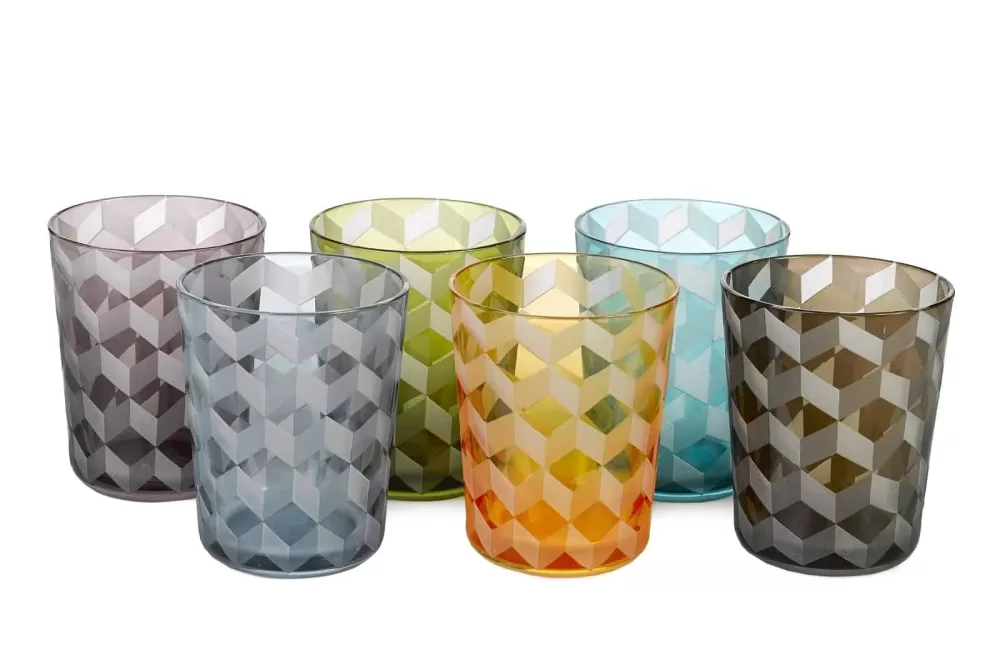 Pols Potten Blocks Tumblers 6er Set – Hochwertige, farbige Trinkgläser mit einzigartigem Design für stilvolle Anlässe