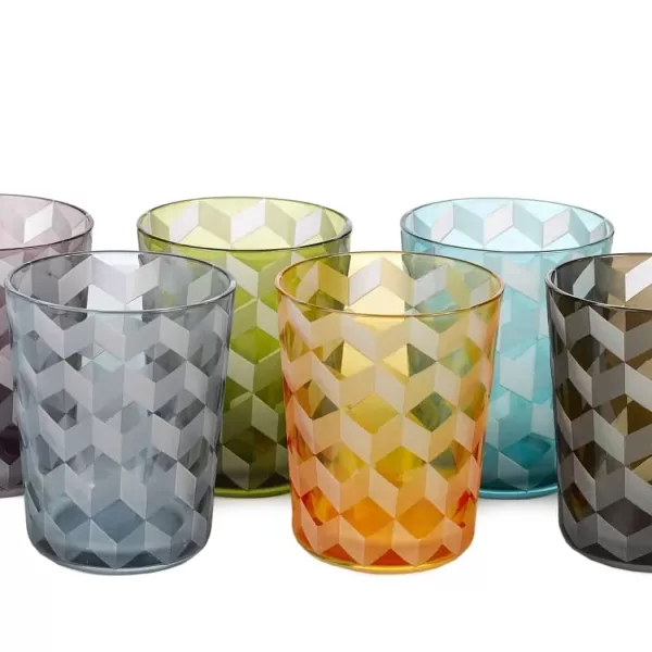 Pols Potten Blocks Tumblers 6er Set – Hochwertige, farbige Trinkgläser mit einzigartigem Design für stilvolle Anlässe