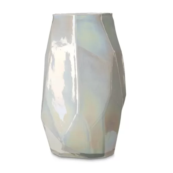 Pols Potten Graphic Luster Vase | Irideszente Deko-Vase in Weiß | Elegantes Design inspiriert von der Unterwasserwelt