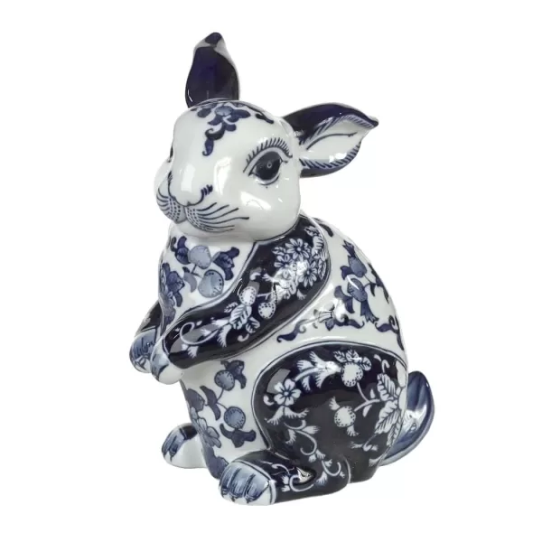 Pols Potten Rabbit Piggy Bank – Handbemaltes Kaninchen-Sparschwein im Delfter Blau, niedliches Design für Kinder, ideal zum Sparen von Münzen