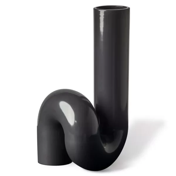 Pols Potten Yourtube Vase Schwarz - Moderne & Retro Dekoration, Einzigartiges Design, Blickfang für jeden Raum