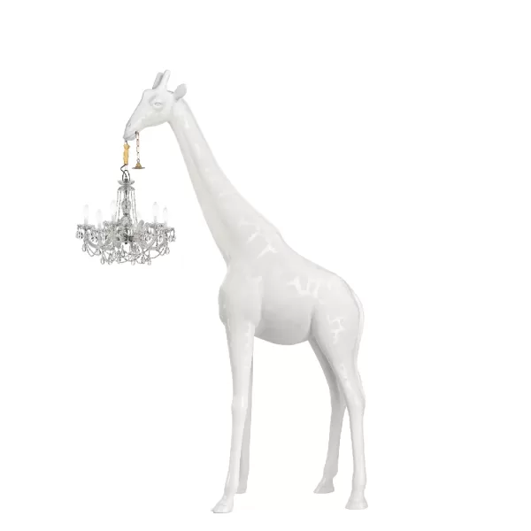 Qeeboo Giraffe in Love Stehlampe M - 2,65m, IP65 Wasserdicht, Outdoor & Indoor, Weiß, Design von Marcantonio, Kronleuchter Stil