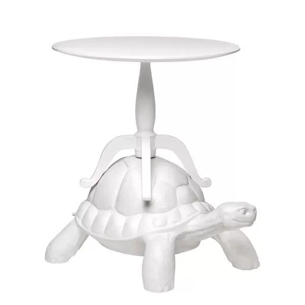 Qeeboo Turtle Coffee Table - Multifunktional, Weiß, Design von Marcantonio, Kreative Schildkröte, Ideal für Bücher und Accessoires