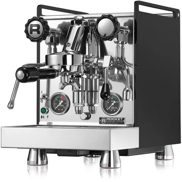 ROCKET Mozzafiato Cronometro R PID Espresso-Maschine Schwarz – Zweikreiser mit Shot Timer, Rotationspumpe, ECO MODE, hochwertige Verarbeitung