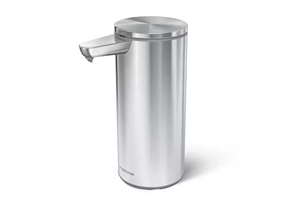 simplehuman Sensorspender für Flüssigseife, Edelstahl gebürstet, 414 ml, berührungslos, wasserdicht, wiederaufladbar, inkl. Ladegerät