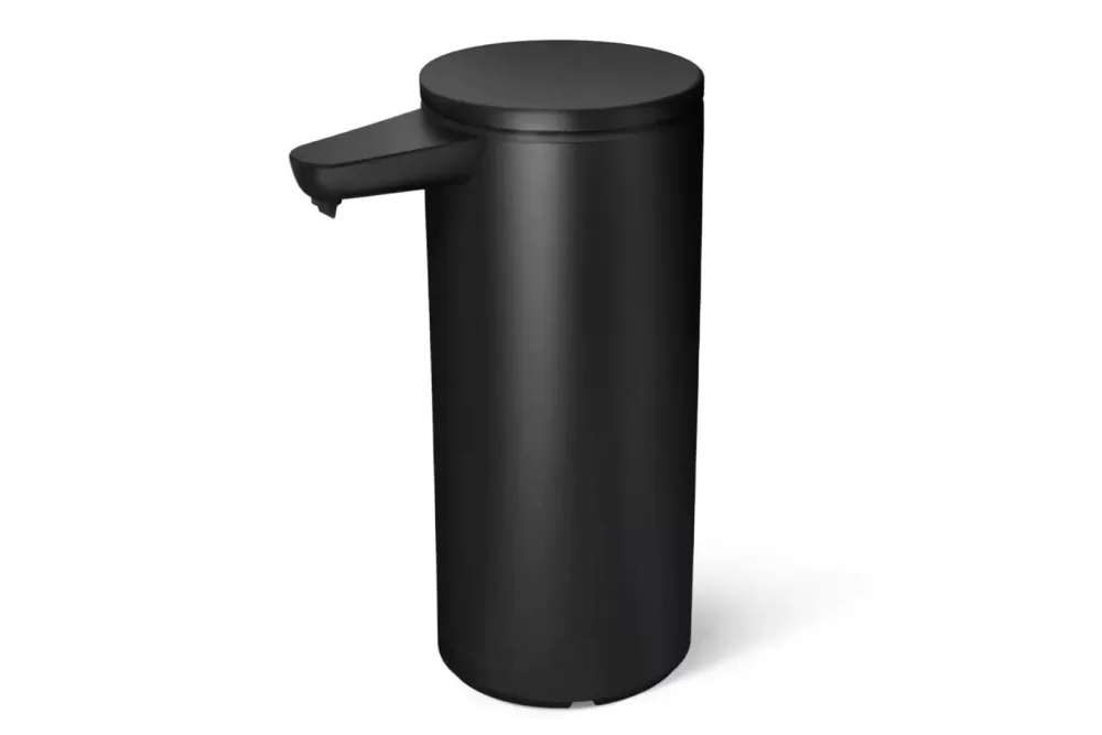 simplehuman Sensorspender für Flüssigseife, Edelstahl schwarz, 414 ml, berührungslos, wasserdicht, kabelloses Laden, für Seife & Desinfektionsmittel