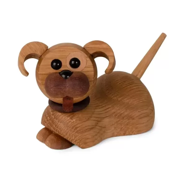 Spring Copenhagen Hund Coco – Braun Eiche, Designfigur aus FSC®-zertifiziertem Holz, ideal für Tierliebhaber, dekorativ & fröhlich