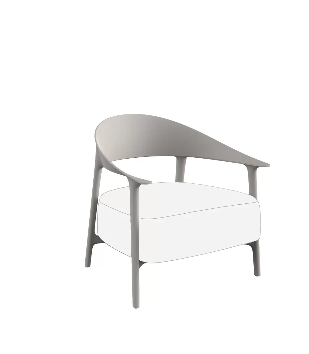 Vondom Africa Loungesessel Ecru-matt mit taupe Kissen – Wetterfest, ergonomisch, stilvoll für Innen & Außen, Designer Eugeni Quitllet