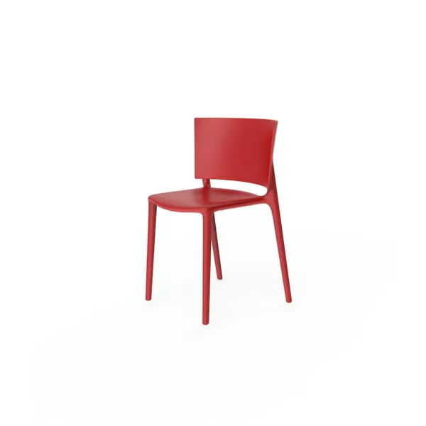 Vondom Africa Stuhl in Rot – Stapelbarer Designerstuhl aus 100% recyceltem Kunststoff, UV-beständig, 52x51x80 cm, von Eugeni Quitllet