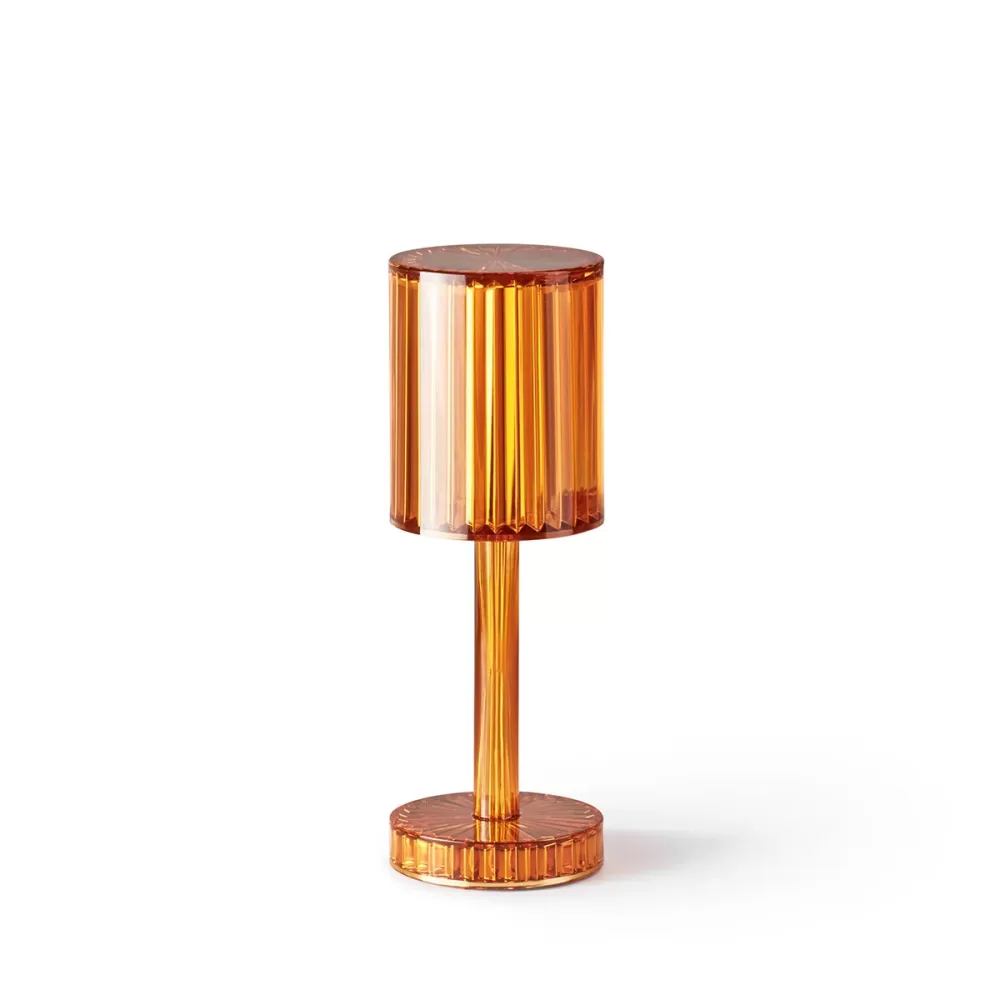 Vondom Gatsby Cylinder Designer-Tischlampe mit Touch-Dimmer, Amber, Akku, 24,6 cm hoch, modernes Lichtspiel, stoßfest und langlebig