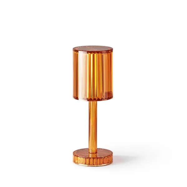 Vondom Gatsby Cylinder Designer-Tischlampe mit Touch-Dimmer, Amber, Akku, 24,6 cm hoch, modernes Lichtspiel, stoßfest und langlebig