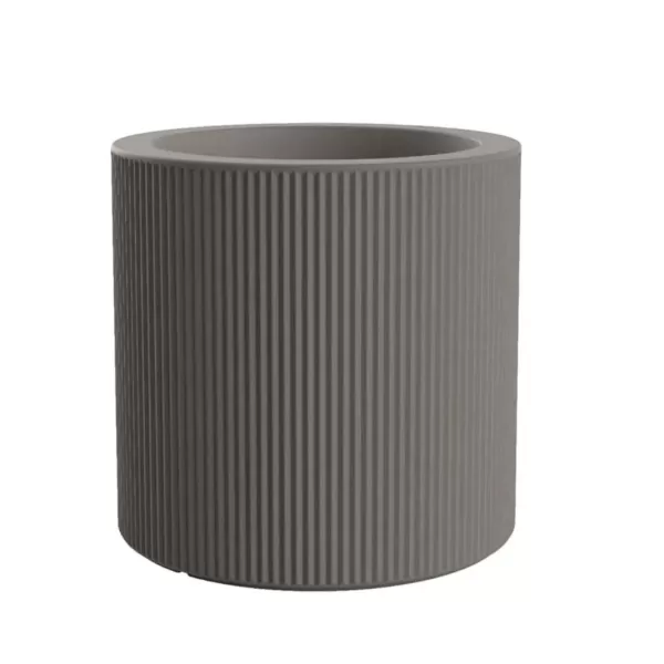 Vondom Gatsby Cylinder Pflanzgefäß Ø40 cm x 40 cm - Taupe, Art Déco Design, wetterbeständig, UV-beständig, luxuriöse Qualität für Innen & Außen