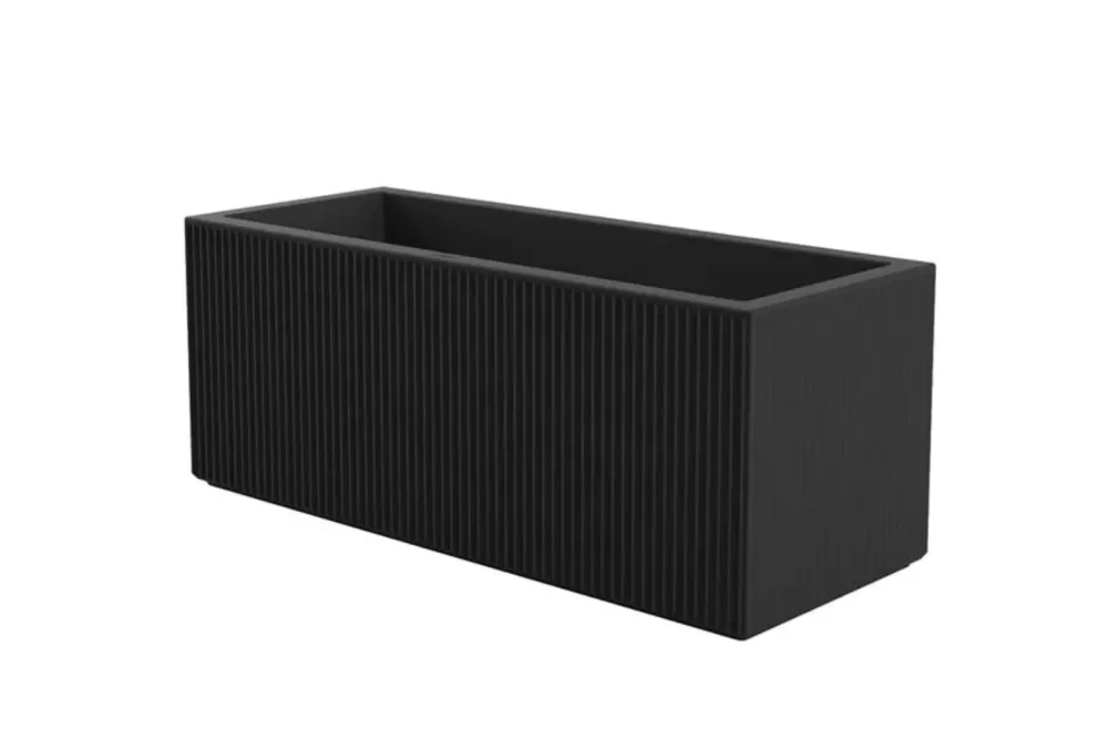 Vondom Gatsby Pflanzgefäß 100x40x40 cm Schwarz – Luxuriöse Art Déco Jardiniere von Ramón Esteve, wetterbeständig & UV-beständig