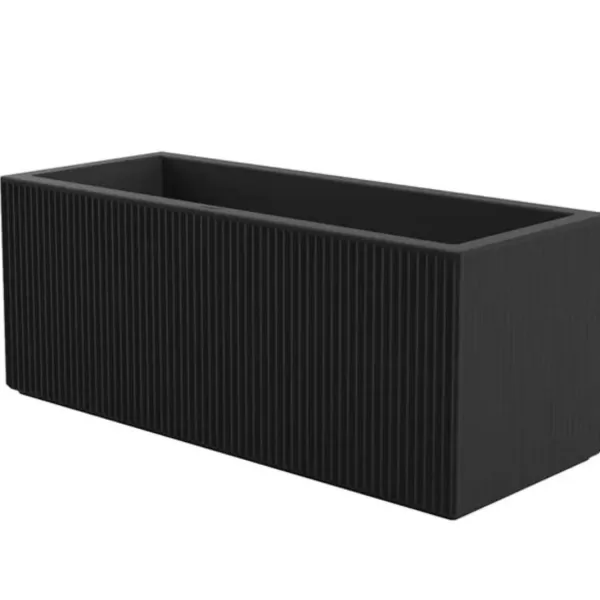 Vondom Gatsby Pflanzgefäß 100x40x40 cm Schwarz – Luxuriöse Art Déco Jardiniere von Ramón Esteve, wetterbeständig & UV-beständig