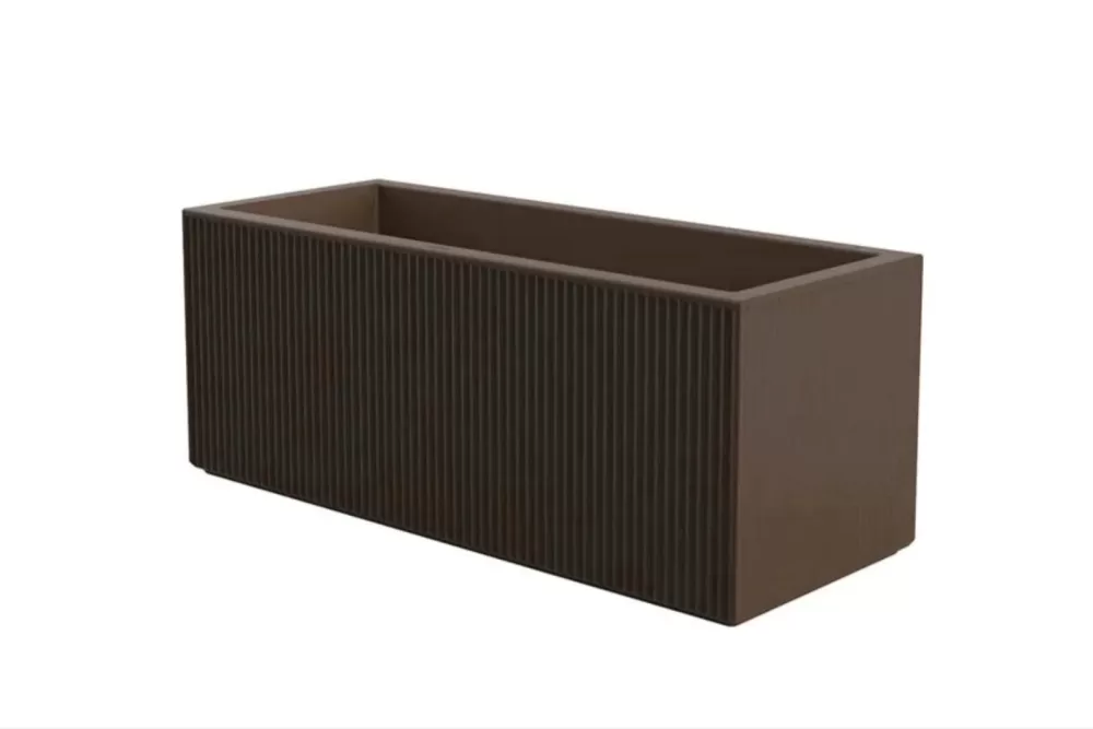 Vondom Gatsby Pflanzgefäß 120x50x50 cm Bronze – Luxuriöses Jardiniere im Art Déco Stil, wetterfest & UV-beständig, Designer Ramón Esteve