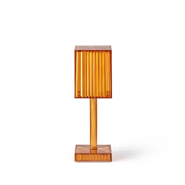 Vondom Gatsby Prisma Designer-Tischlampe mit Touch-Dimmer, Amber, Akku, 24,6 cm hoch, modernes Lichtspiel, stoßfest und langlebig