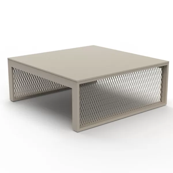 Vondom The Factory Couchtisch 100x100x40 cm Crema – Moderner, wetterfester Aluminiumtisch für Innen & Außen, industrielles Design, vielseitig kombinierbar