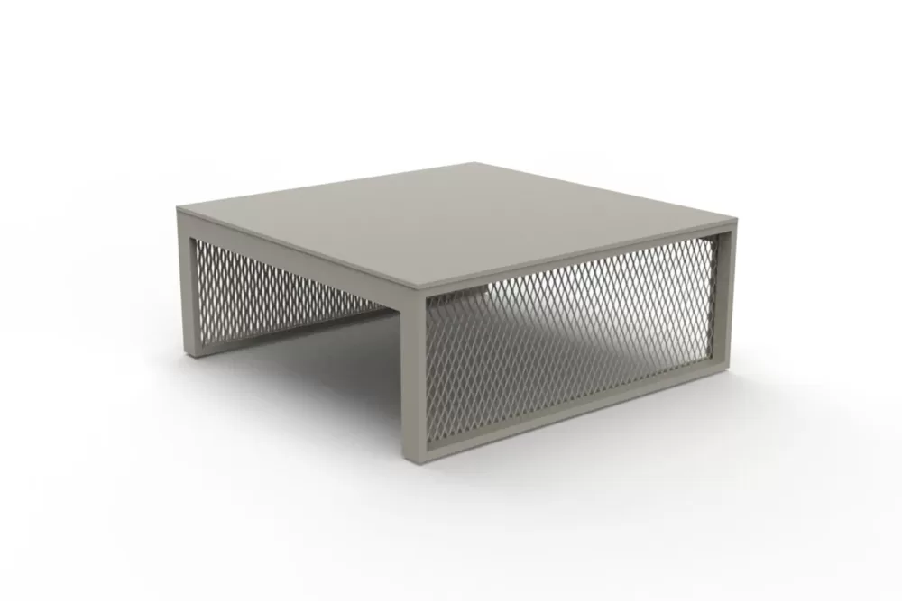 Vondom The Factory Couchtisch 100x100x40 cm Ecru - Moderner, wetterfester Tisch für Innen- und Außenbereiche, Industrieästhetik, langlebig, vielseitig.