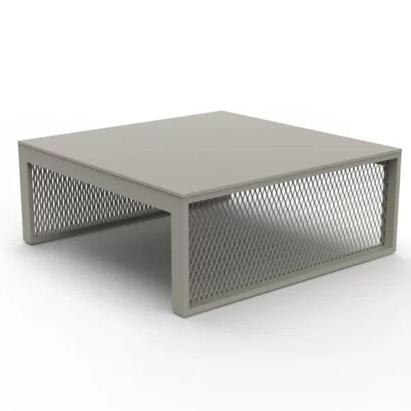 Vondom The Factory Couchtisch 100x100x40 cm Ecru - Moderner, wetterfester Tisch für Innen- und Außenbereiche, Industrieästhetik, langlebig, vielseitig.