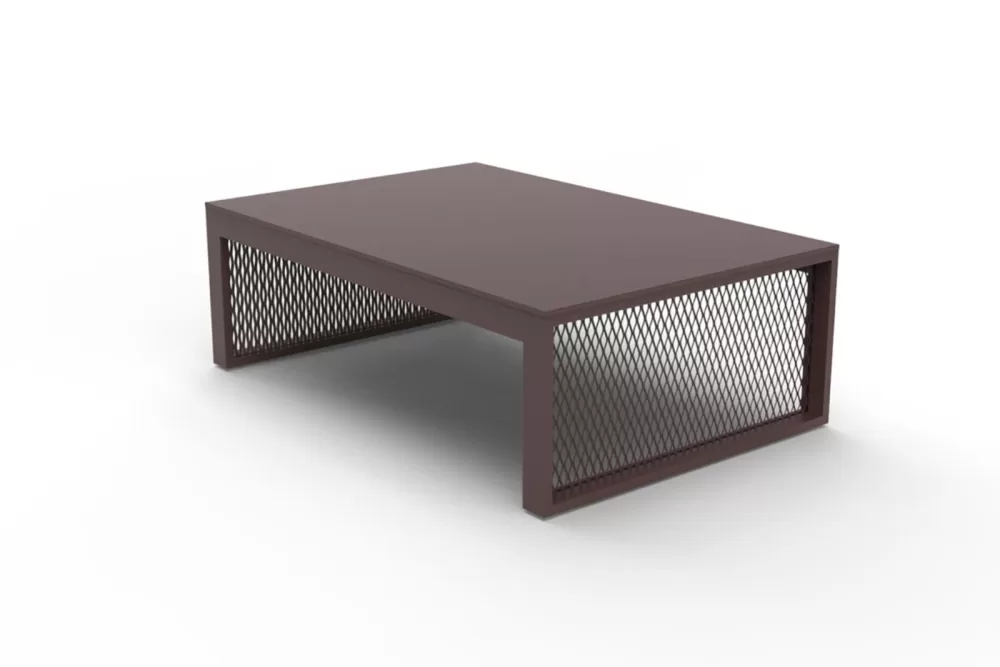 Vondom The Factory Couchtisch 120x80 cm, Bronze | Robustes Aluminium, modern-industriell, wetterbeständig, ideal für Innen- und Außenbereiche