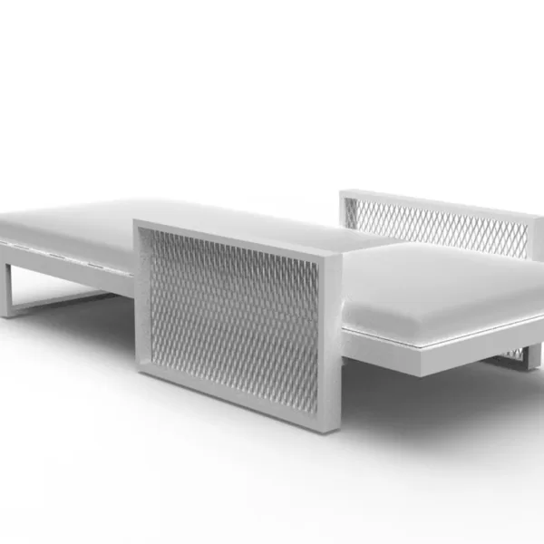 Vondom The Factory Sonnenliege Weiß Anthrazit | Ergonomisch, UV-beständig, Aluminium & Silvertex, Outdoor-Lounge-Möbel für Luxus-Entspannung