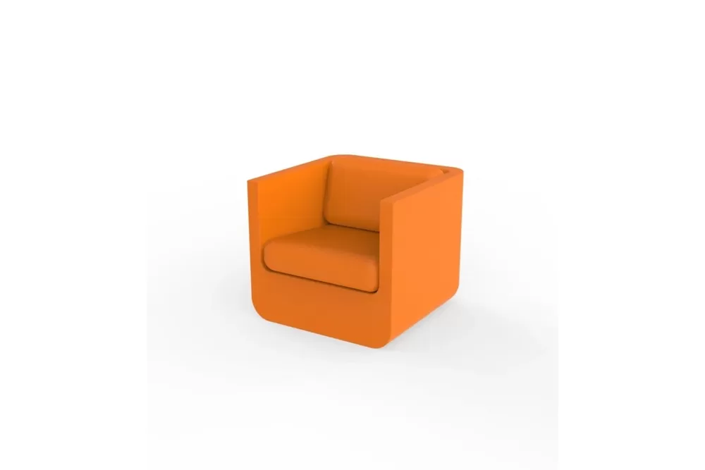 Vondom Ulm Loungesessel Orange | Ergonomisch, Wetterfest, Recycelbar, Innen- & Außenbereich, Designer-Möbel aus Polyethylenharz