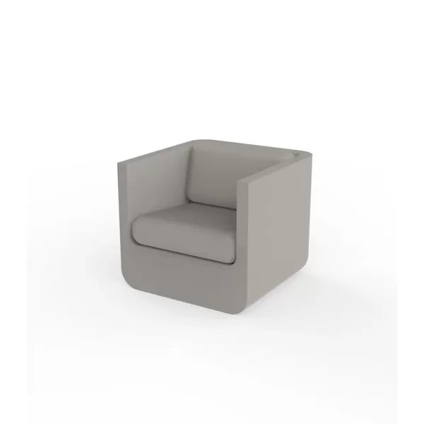 Vondom Ulm Loungesessel Taupe | Wetterbeständig, Ergonomisch, Designermöbel für Innen & Außen | 100% recycelbar, doppelwandig Polyethylen