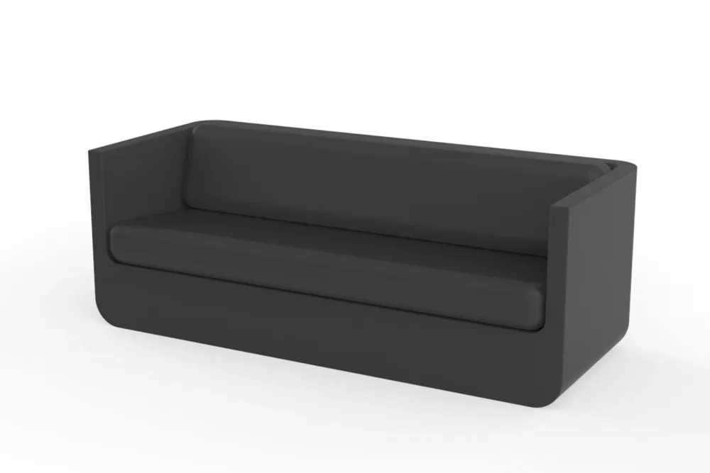 Vondom Ulm Designer Sofa Anthrazit | Wetterfest, Ergonomisch, Recycelbar | Modernes Polyethylenharz für Innen- und Außenbereich