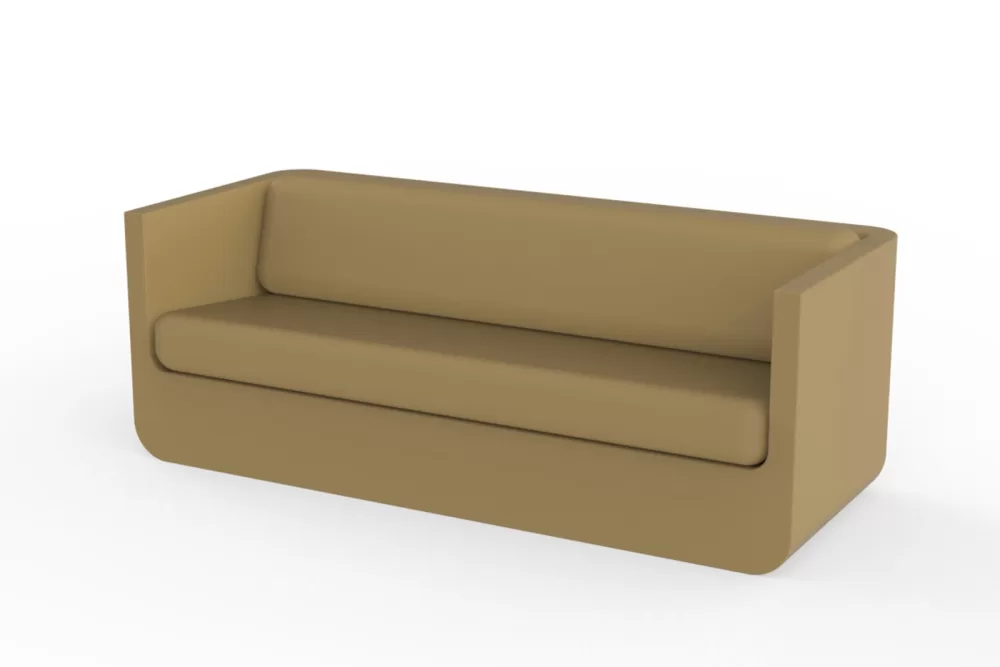 Vondom Ulm Designer Sofa Beige – Wetterfest, Ergonomisch, Modernes Design, 100% recycelbar, Innen- und Außenbereich, Hochwertige Qualität