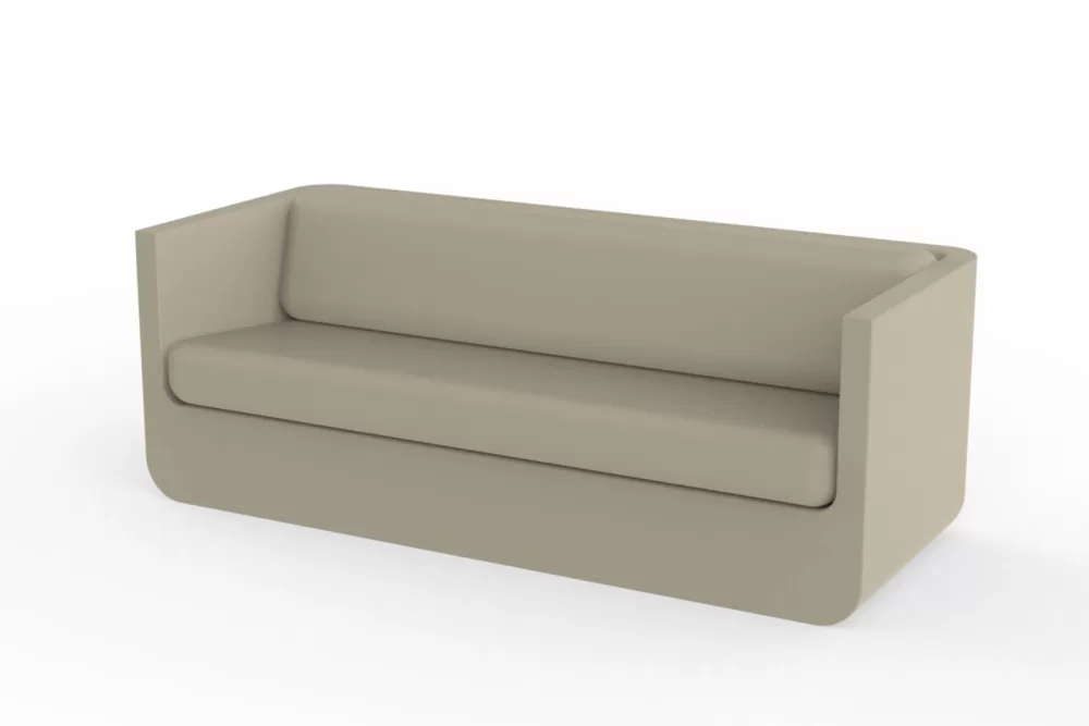 Vondom Ulm Sofa Ecru | Wetterfestes, Ergonomisches Design aus 100% Recycelbarem Polyethylen | Innen- & Außenbereich