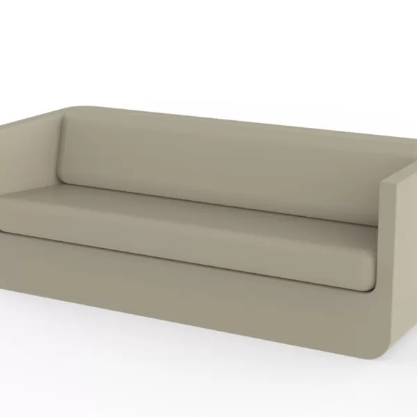 Vondom Ulm Sofa Ecru | Wetterfestes, Ergonomisches Design aus 100% Recycelbarem Polyethylen | Innen- & Außenbereich